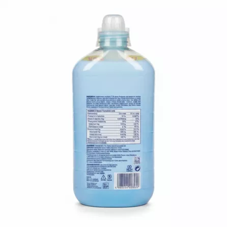 Back view of Comfort Fresh Blue Skies Fabric Conditioner with ingredients and usage details