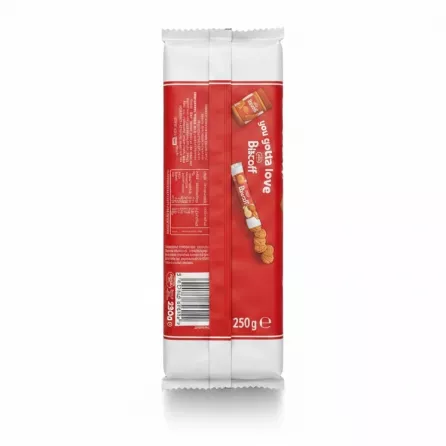 Lotus Biscoff biscuit 250g pack back with barcode and nutritional info