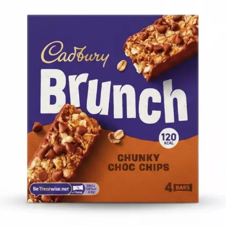 Cadbury Brunch Chunky Choc Chips snack bars box front