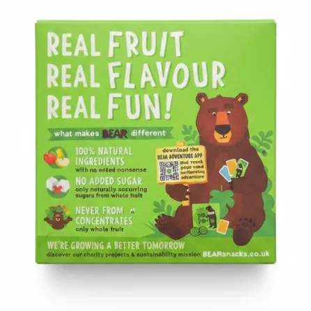 Bear Apple Yoyos packaging back with product benefits