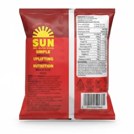 SUN Bites Sweet Chilli pack back with ingredients, nutritional facts and barcode