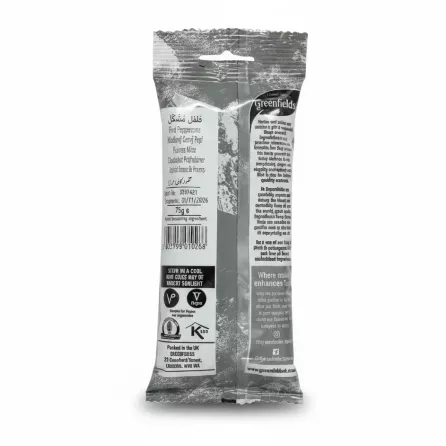 Back of Greenfields Five Mixed Peppercorns packet with product details