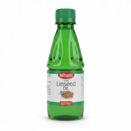 Niharti Pure Linseed Oil 250ml green bottle front