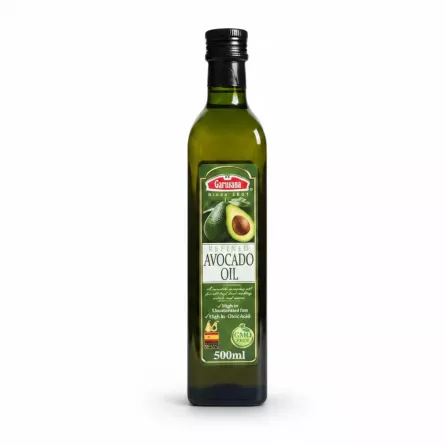 Garusana refined avocado oil 500ml bottle front label