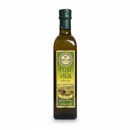 bottle of Helen Mykonos Extra Virgin Olive Oil front label