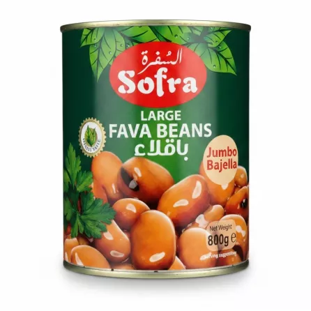 Sofra brand large fava beans canned product front label