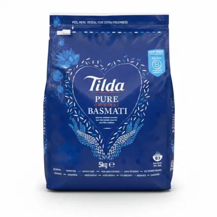 Tilda Pure Original Basmati Rice 5kg package front