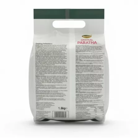 Back of Humza Original Paratha pack showing cooking instructions and ingredients