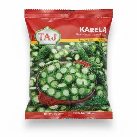 packaged Taj frozen sliced Karela bitter gourd