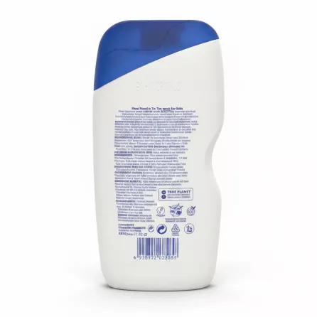 Sanex Expert Skin Health Kids Head to Toe Wash back bottle with ingredients and usage information