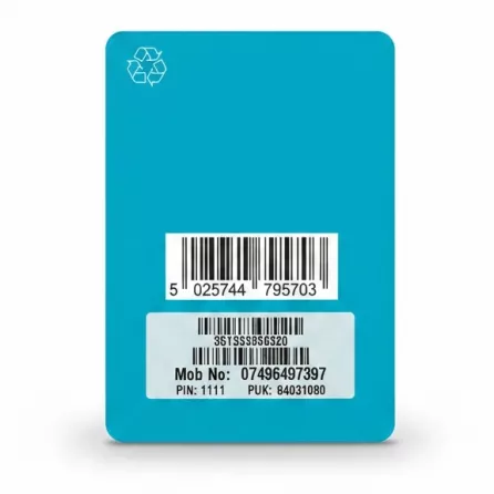 EE SIM pack card back with plan details and barcode