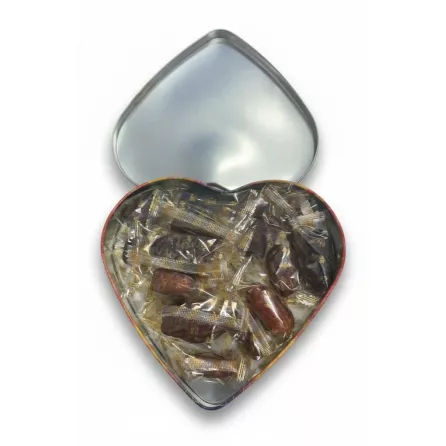 Leen Sweetheart Premium Dates open tin showing individually wrapped dates