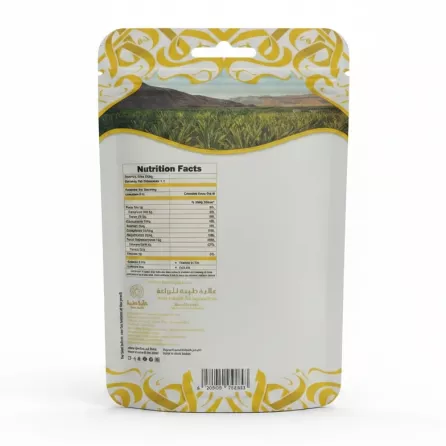 Leen Premium Sukkari Dates back packaging with nutritional info