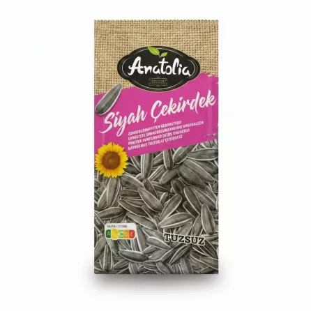 Close-up of Anatolia sunflower seeds unsalted pack front design
