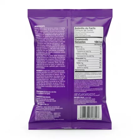 Back view of Takis Buckin' Ranch snack pack with ingredients and nutritional info