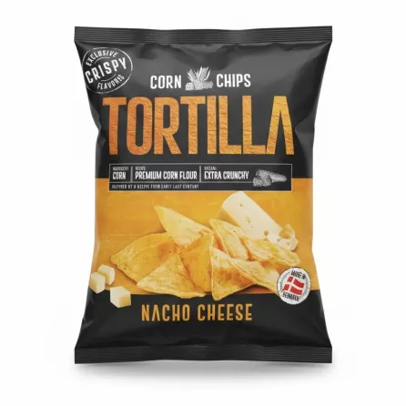 Tortilla corn chips nacho cheese packet front