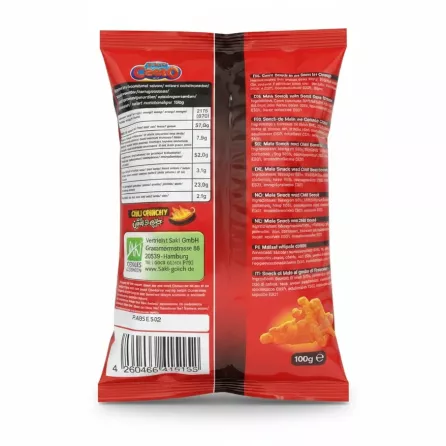 Back view of Ceeto snack pack showing nutritional information and ingredients