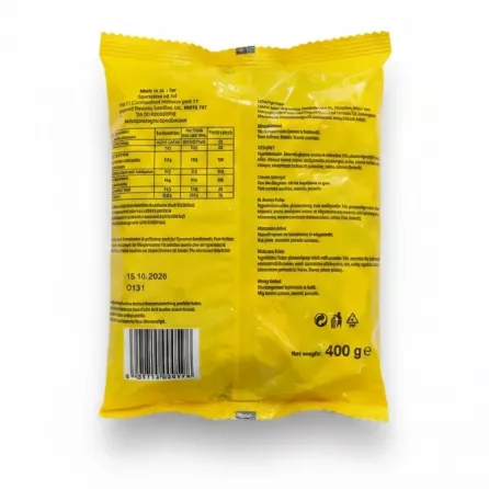 Back of Mokhtar London Milky Cow Luxury Fudge pack showing ingredients and nutrition facts