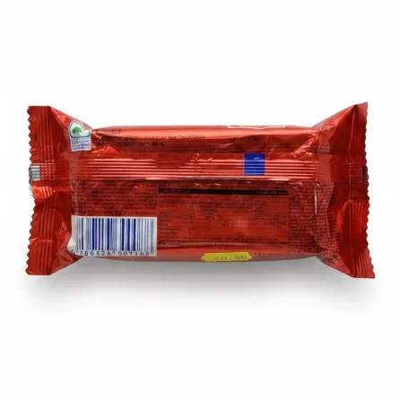 Back side of Salem Chocolate Nap Cake packaging showing product info and price label