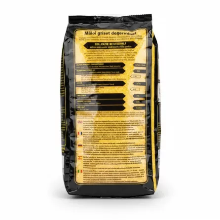 Nutritional information and product details on Enache-Morărit cornmeal package