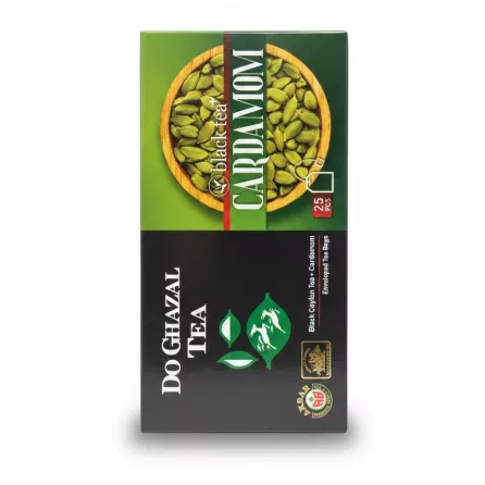 Do Ghazal black tea with cardamom box front view with price label