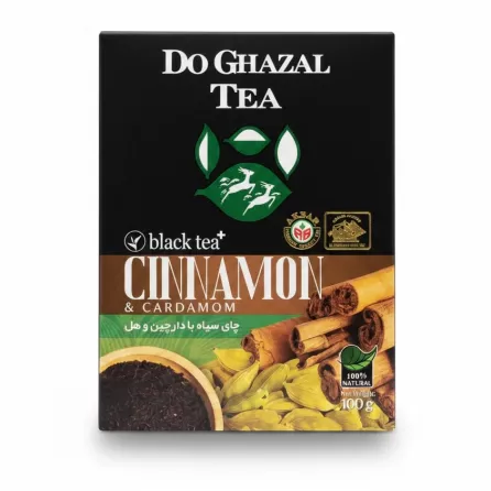 Do Ghazal Cinnamon and Cardamom Black Tea 100g front packaging