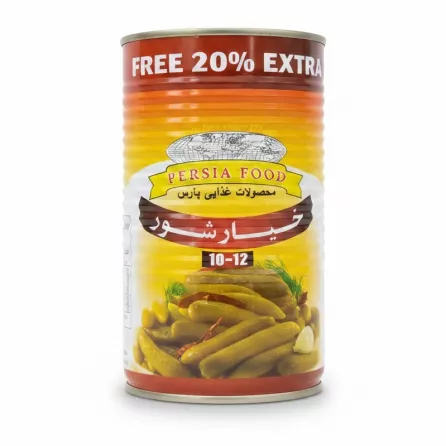 Canned Persia Food Cucumbers in Brine front view