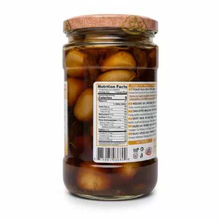 Back view of jar showing nutritional facts and ingredients label