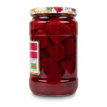 Back side of Taksa Turnip Pickle jar showing product details