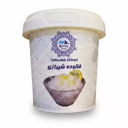 Roya Frost Faloodeh Shirazi in white tub with saffron and rose water flavor