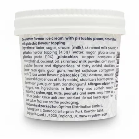 Ingredient and allergen information on ice cream tub