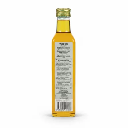Heera Alsi Oil 250ml bottle nutritional information and barcode