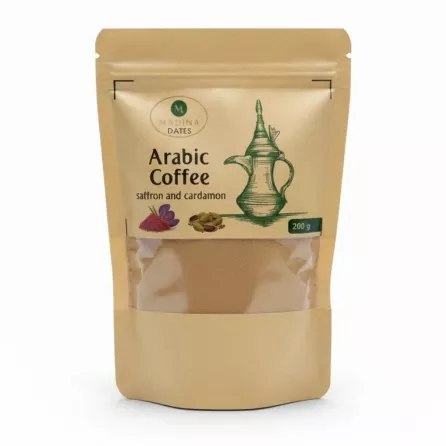 Madina Dates Arabic Coffee saffron and cardamom 200g pack front