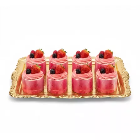 Tray of halalo mixed berry cream rolls beautifully decorated with fresh berries