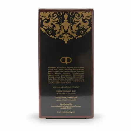 Ameer Al Oud Eau De Parfum box back with ingredients and product details