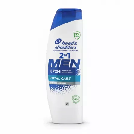 Head & Shoulders 2 in 1 Men Total Care Shampoo bottle front view