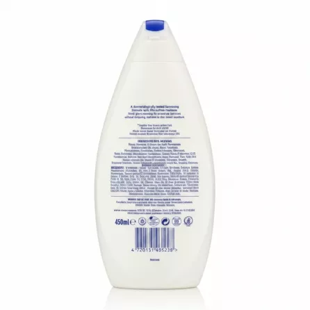 Dove Nourishing Body Wash back side with ingredients and details