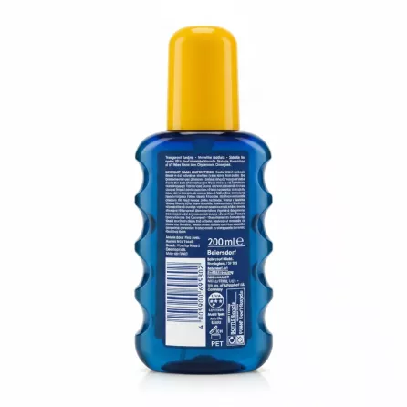Back of Nivea Sun Protect & Dry Touch SPF 30 showing ingredients and barcode