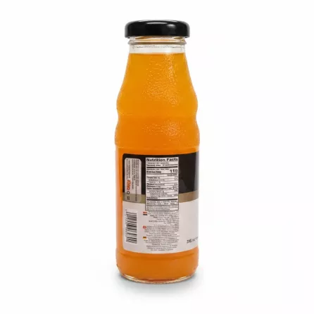 Back label and nutrition facts of The Hub Orange Nectar bottle
