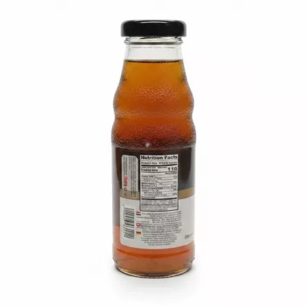 Back view of The Hub Apple Nectar glass bottle showing nutrition facts