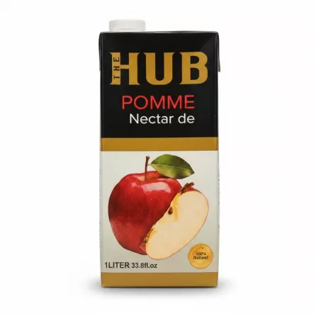 1 litre carton of The Hub Apple Nectar with apple image