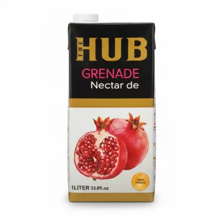 The HUB Pomegranate Nectar 1 litre carton front