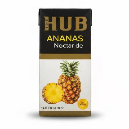 The HUB Pineapple Nectar carton front view