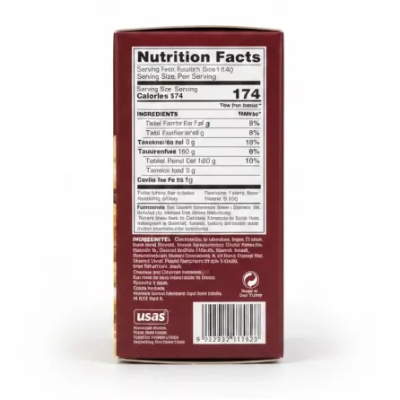 Back of the box showing nutritional facts and ingredients of Usas Turkish Delight