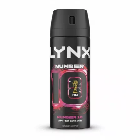 Lynx Number 10 Limited Edition deodorant spray can in black with FIFA design