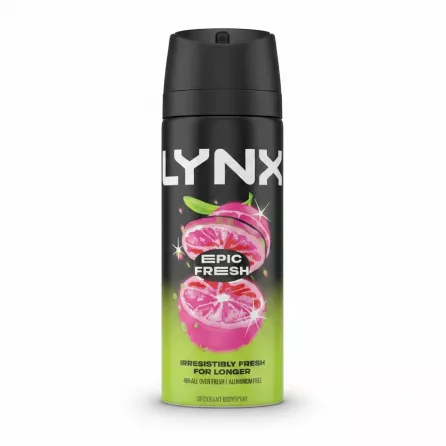 Lynx Epic Fresh Deodorant Bodyspray front view held in hand