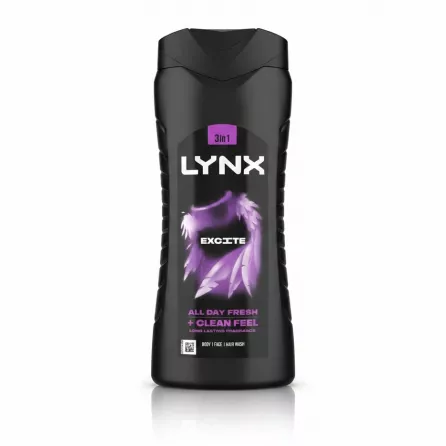 Lynx Excite 3-in-1 Body Wash front bottle view