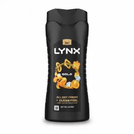 Lynx Gold 3-in-1 body face hair wash black bottle
