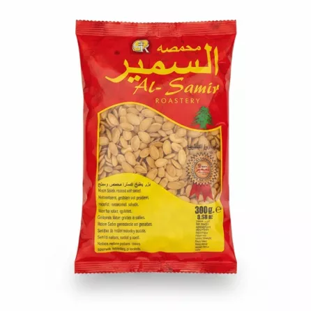 Al Samir red and yellow pack of roasted salted melon seeds