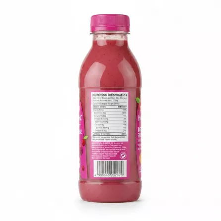 Back label showing nutrition information and ingredients of Innocent Berry Energise smoothie